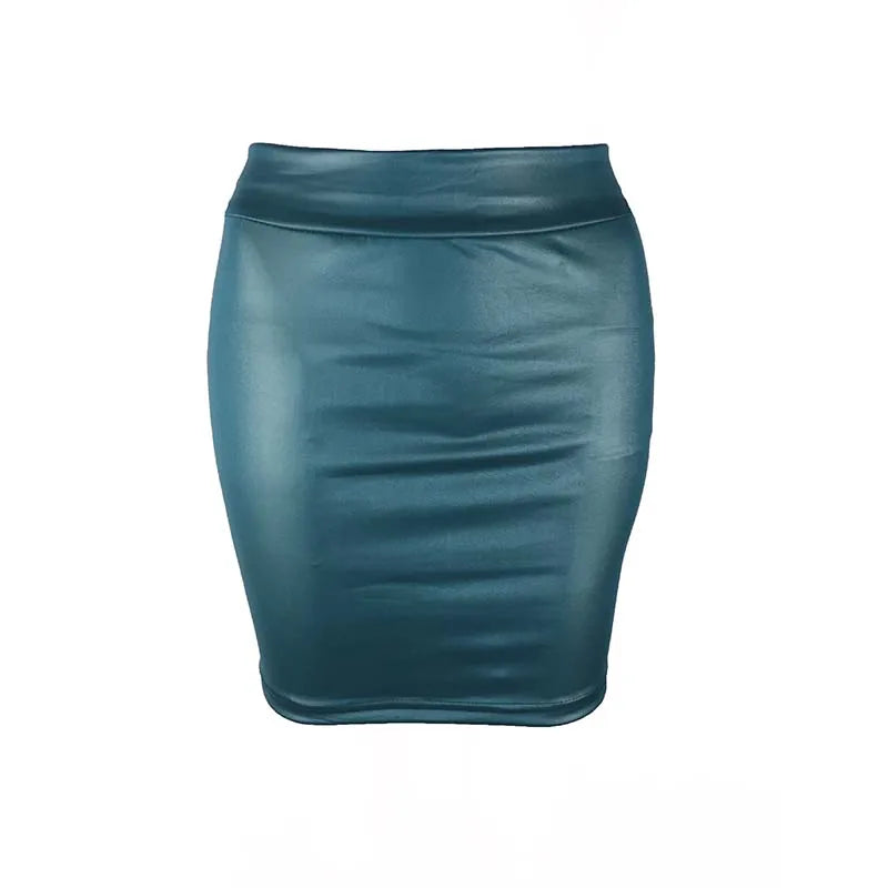 Black Slim Imitation Leather Pencil Mini Skirt High Waist Sexy Fashion Korean Short Skirts Women Wholesale Summer Sweet