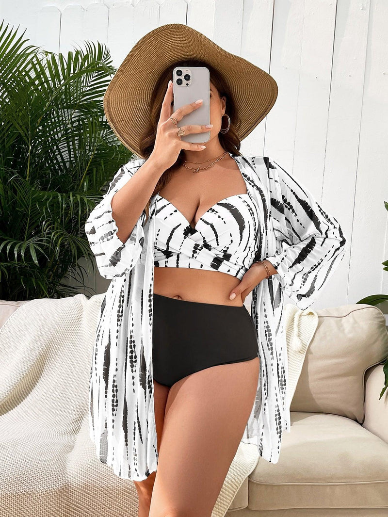 Biquíni + Quimono Feminino Nicolle Plus Size